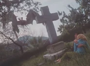 Asmodeus before dying from crashing into the stone cross, while trying to attack David and Susan, killing them in one blow.