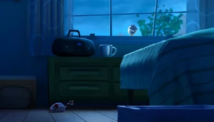 Barry spying on Garfield and Odie, showing he does some crimes too.