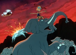 Bree and Sloan furiously witnessing Eliza lead the elephants away from the fence