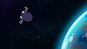 Mini Moose in outer space.