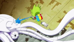 Drawmon attacking a Worm.