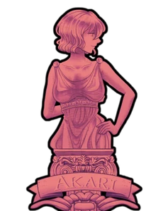 Akari's statue during the main game.
