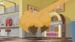 Bandicam 2018-08-20 19-28-20-480.jpg (93 KB) The 1955 Derek being destroyed with orange soda sprayed by the arriving Professor Time and Orton.