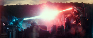 Mechagodzilla's proton scream vs. Godzilla's atomic breath.