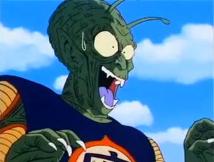Piccolo Daimao realizing that Goku cannot use the Mafuba.