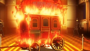 McGilded's death inside the burning omnibus.