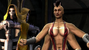 Sheeva guarding Kitana.