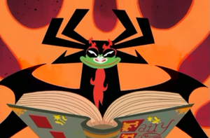 Aku Telling fairy tales to kids.