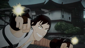 Tyrian firing the gun component of The Queen's Servants.