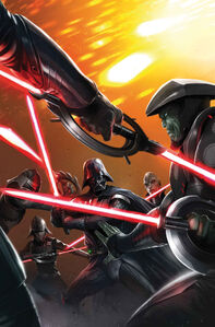 The Inquisitorius and their master, Darth Vader.