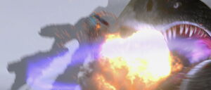 ...but Hiccup and Toothless blast the giant beast, saving the girls.