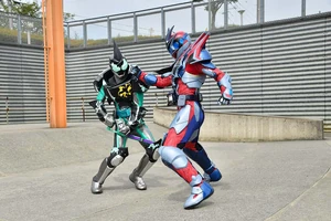 Evil fighting Kamen Rider Demons.