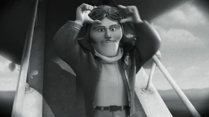 Muntz takes off his air glasses to greet the audience