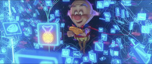 "Success!"-King Candy having restored the medal to its physical form.