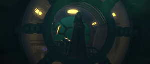 Ventress and her forces were hiding in the deep oceans of Kamino aboard a Trident-class assault ship.