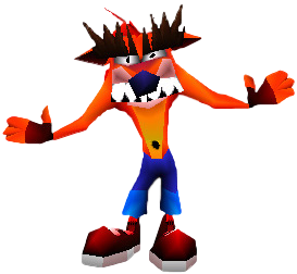 Fake Crash in the Crash Bandicoot 3: Warped! and Crash Team Racing