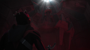 Meanwhile at the Sith temple, the altar begins to rise.