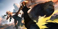 Minah Swiftfoot fighting Navori thugs.