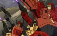 The Predacons firing at several Autobots on the planet Dread