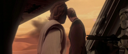 Kenobi was forced to restrain his Padawan from going back after the senator.