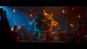 Bowser admiring his finished painting.