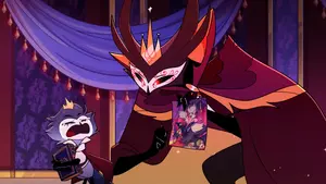 Paimon watches Stolas crying.