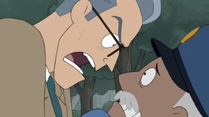 Trout furiously lashing out at Murphy for not being inside the van.