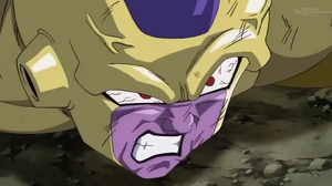 Frieza enraged after being beaten by Vegeta in Dragon Ball Super.