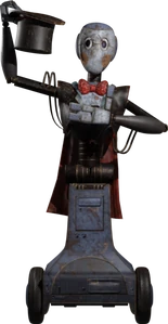 A S.T.A.F.F. bot believed to represent William alongside the other members of his family.