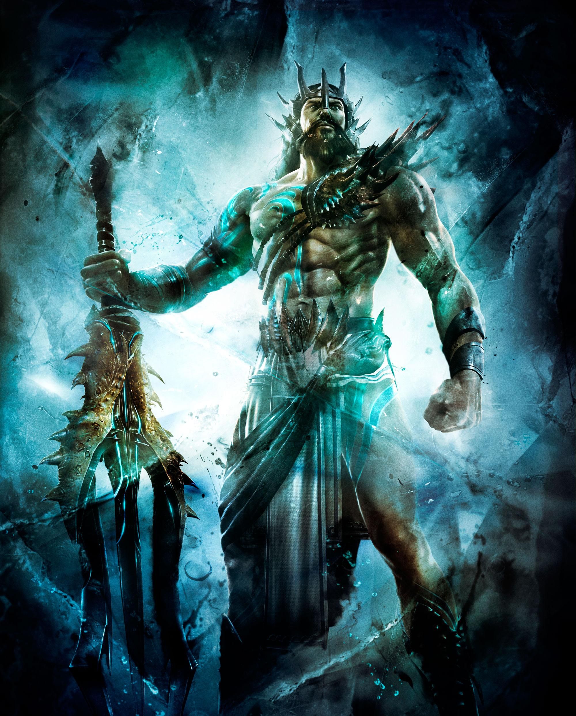 poseidon from god of war 3 fighting kratos