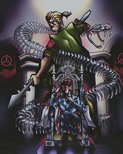 Calvin wit the Spear of the Non-Believer and O5-1.