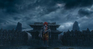 Lord Redmane walking toward Tangerine