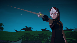 Ilia fighting Blake and Sun.