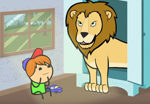 The Pedophile in his lion costume.