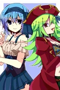 Lime in her pirate costume with Claire in the Bonus Stage.