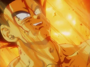 Bardock smiles with the knowledge that his son will be the one to defeat Frieza