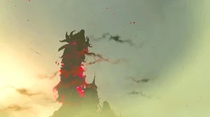 The draconified Ganondorf rising from the Depths.