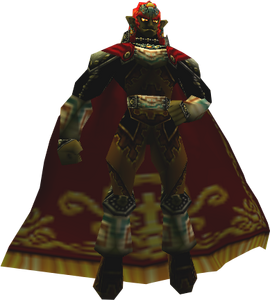 Ganondorf during his boss battle in the original version of Ocarina of Time.