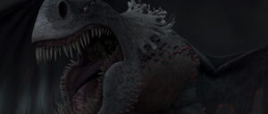 Red Death's villainous and furious breakdown as he gets blasted from Hiccup and Toothless' attacks