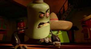 Douche threatening the foods/drinks