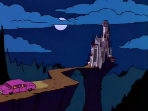Count Burns' castle, as it appears in Bart Simpson's Dracula.