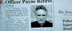 A newspaper article stating Payne's accident and retirement.