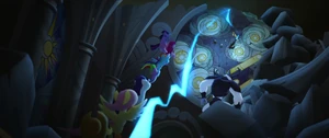 Mane Six and Storm King race for the Staff MLPTM.png (898 KB) The Mane Six and Spike fighting the Storm King by racing for the staff.