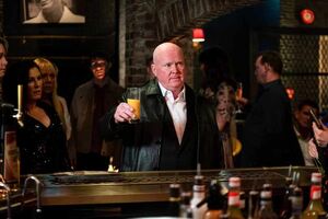 Phil Mitchell revealing to everyone that he is alive and well.