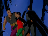 Ubu trying to stop Batman and Robin