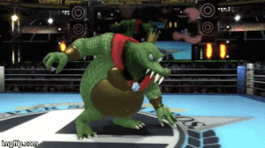 King K. Rool patting his belly.