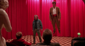 Bob with his vessel, Leland Palmer in the Black Lodge.