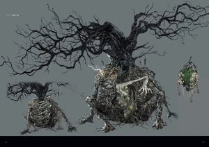 Concept art of the Curse-rotted Greatwood.