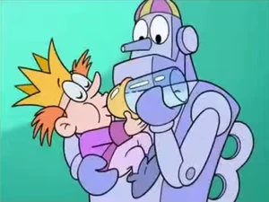 Being spoiled by his robot