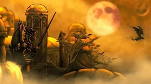 Malefor being cast in exile for refusing to stop his corruption.